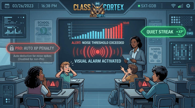 How to stop students talking over you without shouting using an automated classroom noise monitor